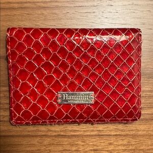 Hammitt Crimson Snakeskin Card Holder